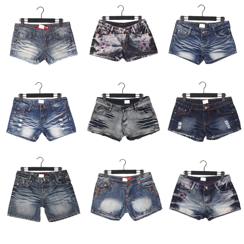古着外贸 多巴胺女孩Y2K千禧学生党低腰亚文化网红美式牛仔超短裤