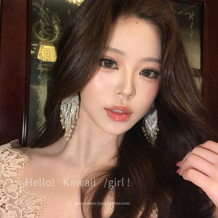 耳坠复古百搭显脸小耳饰 波西米亚手工串珠流苏耳环度假民族风长款