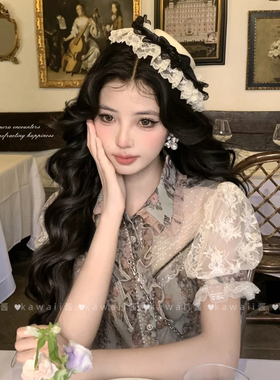 法式复古蝴蝶结褶皱蕾丝花边礼帽文艺宫廷风小众高级感气质贝雷帽