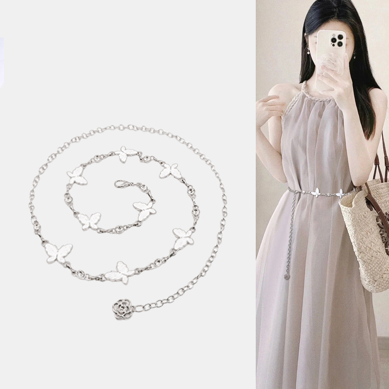 蝴蝶金属腰链y2k配裙子腰链