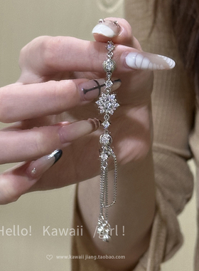 冬日超闪满钻雪花可调节手