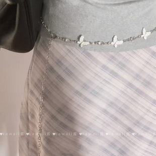 千禧辣妹古早感蝴蝶腰链y2k配裙子装饰金属链条夏季小众简约腰带