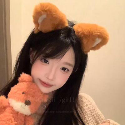 尼克毛绒狐狸耳朵可爱发箍KC兽耳发饰Lolita头箍卡通搞怪拍照头饰