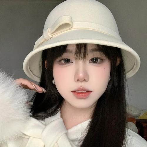 法式赫本风羊毛渔夫帽礼帽