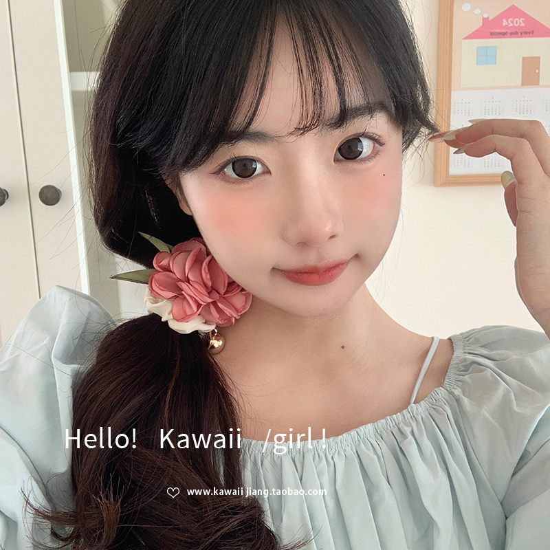 kawaii酱春夏甜美山茶花发圈