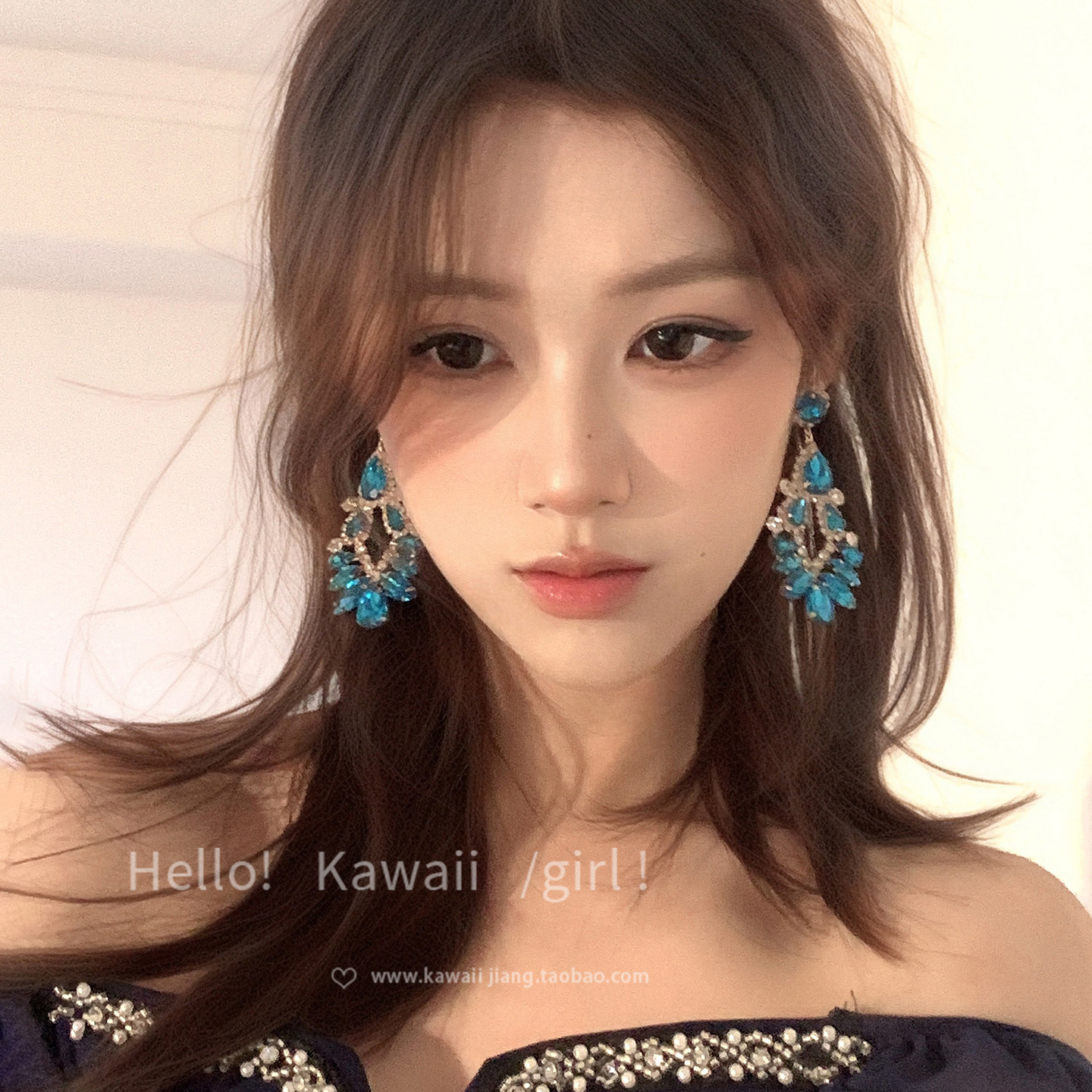 矜贵感蓝色水滴镂空耳环女复古宫廷风清冷感耳钉波西米亚奢华耳饰,饰品/流行首饰/时尚饰品新,耳环,淘宝优惠券,粉丝福利购,淘宝优惠卷