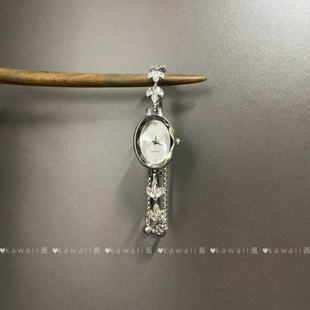 Vintage古着韩系冷淡风手表超闪轻奢气质镶钻手链可抽拉调节手饰