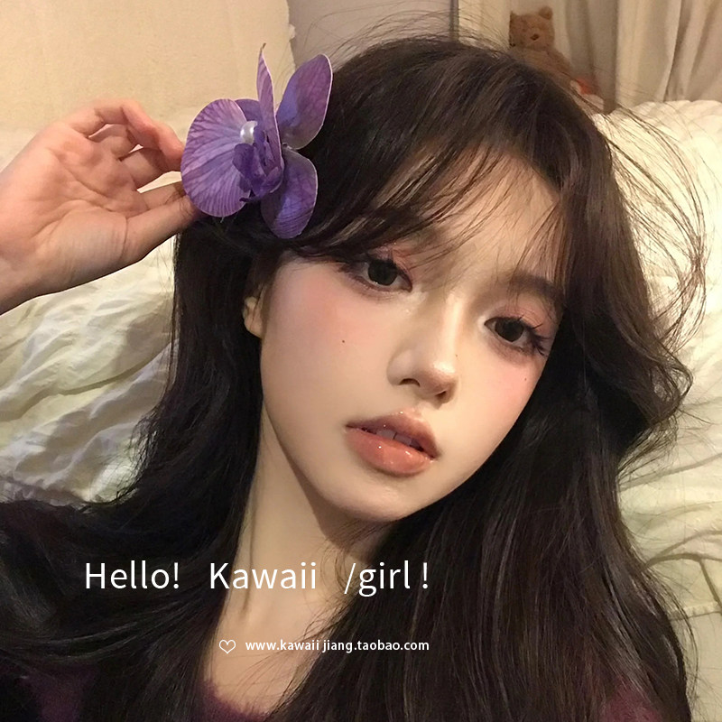 姐系~氛围感晕染紫色珍珠蝴蝶兰发夹复古花朵侧边刘海夹发卡头饰,饰品/流行首饰/时尚饰品新,发饰,淘宝优惠券,粉丝福利购,淘宝优惠卷