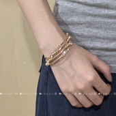 中古风vintage锆石多层手镯复古高级感优雅时髦手环精致缠绕手链