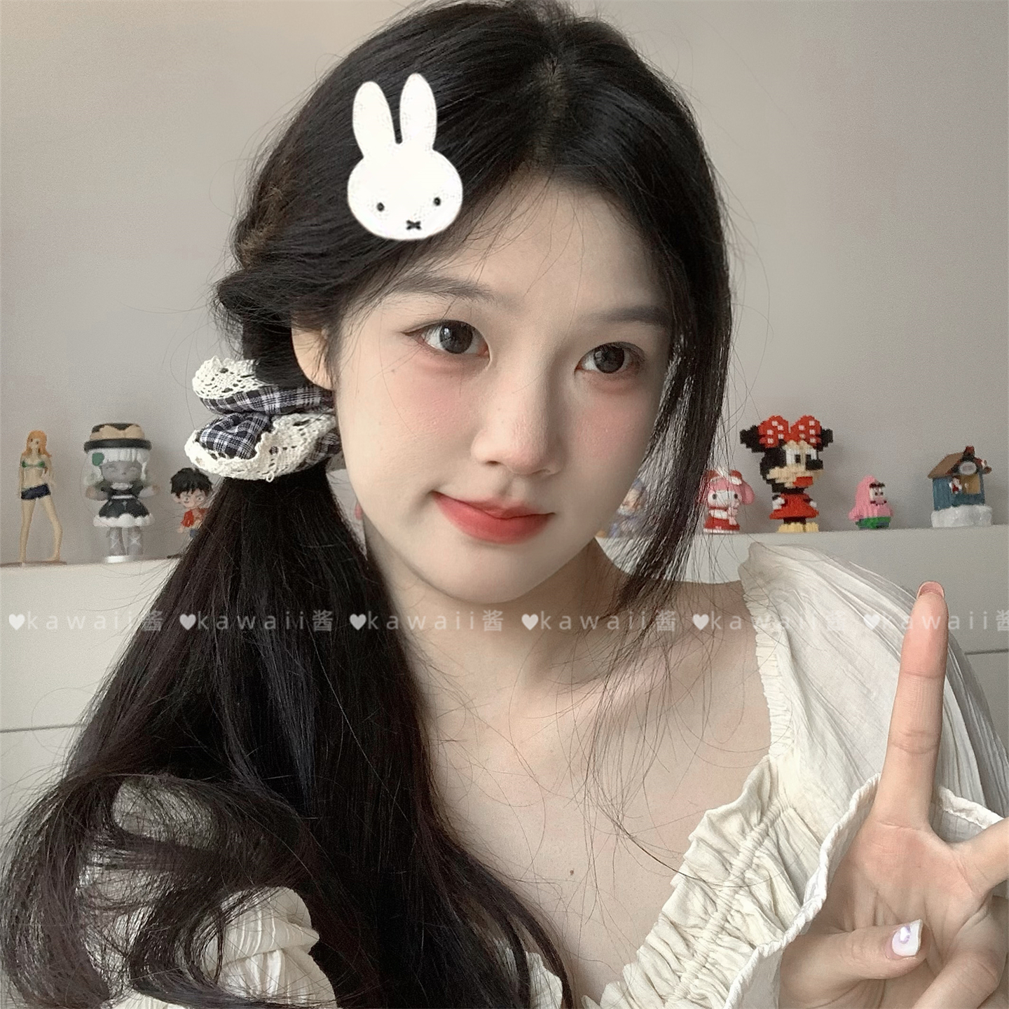 韩系甜美少女心米菲兔发夹