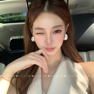 高智感银色拉丝水滴耳钉小众设计耳环气质精致冷淡风日常通勤耳饰