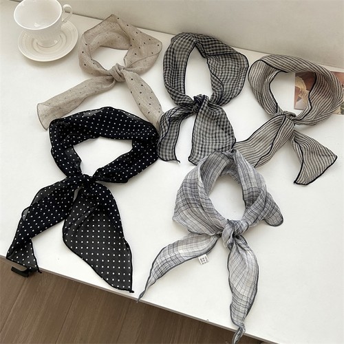 韩系休闲百搭亚麻发带小丝巾