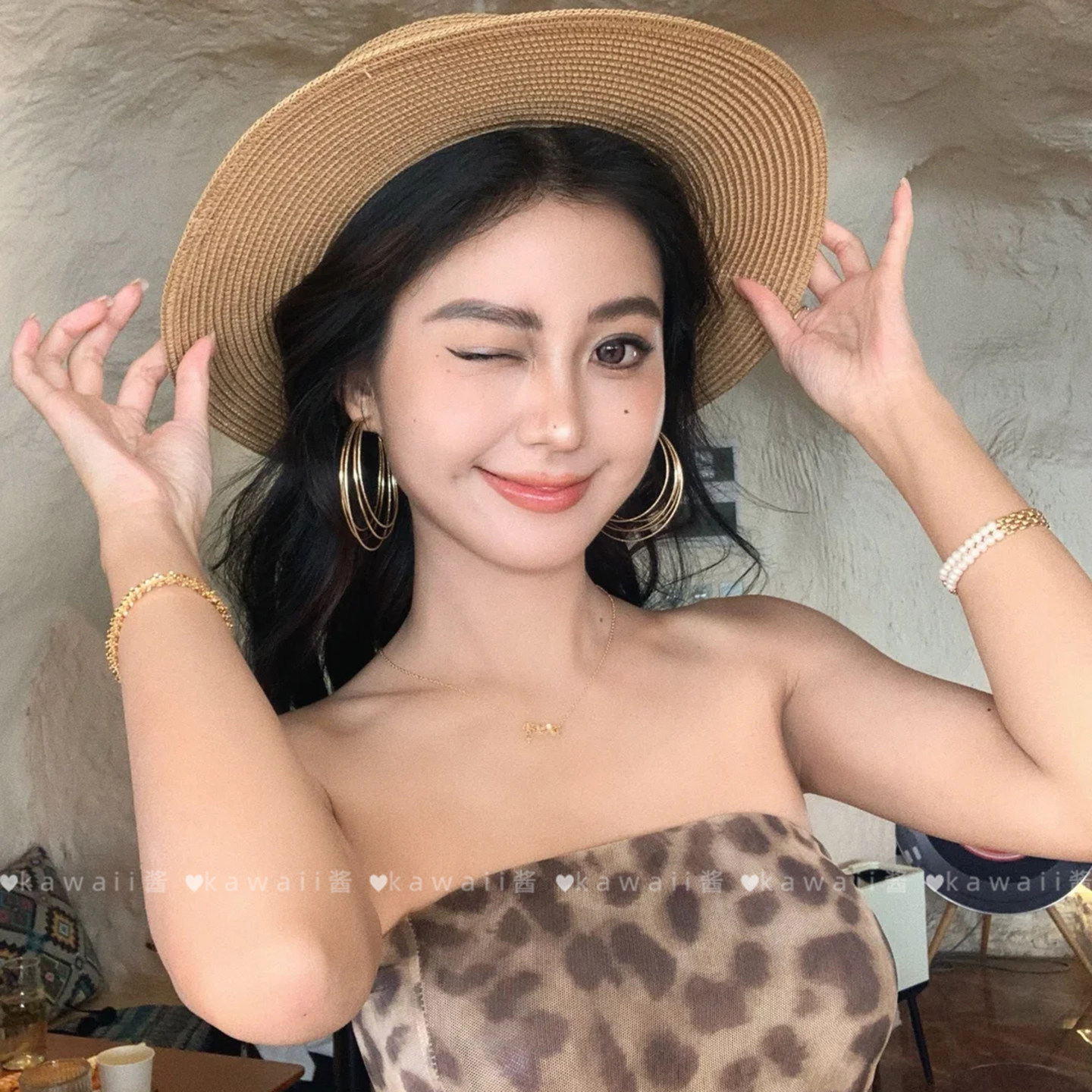 千禧辣妹风金色多层圆圈耳环欧美重工金属夸大耳钉高级设计感耳饰