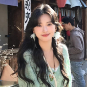 薄荷漫波仙气雪纺花朵耳环女温柔花瓣海边度假耳钉高级感气质耳饰