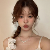 高级感复古珍珠碎银子项链小众轻奢设计感锁骨链优雅温柔气质颈链