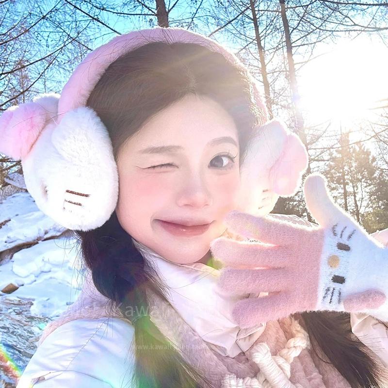 HelloKitty毛绒冬季耳套