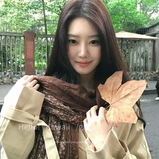 民族风碎花拼接褶皱围巾女新款 披肩围脖丝巾 春夏云南大理旅游薄款