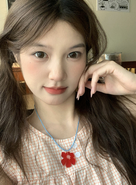 ins博主同款小红花项链