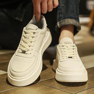 莆田夏季透气潮牌高级感男鞋欧洲站板鞋运动休闲真皮男款小白潮鞋
