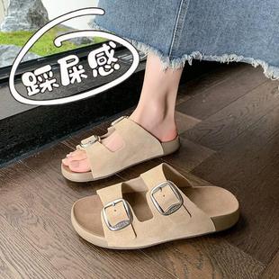 大码 孕妇软底一字拖海边沙滩凉拖 41到43勃肯拖鞋 女夏外穿2025新款