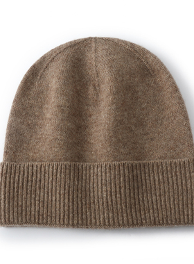 秋冬100纯羊毛帽子男女情侣百搭毛线羊绒针织休闲护耳包头冷帽