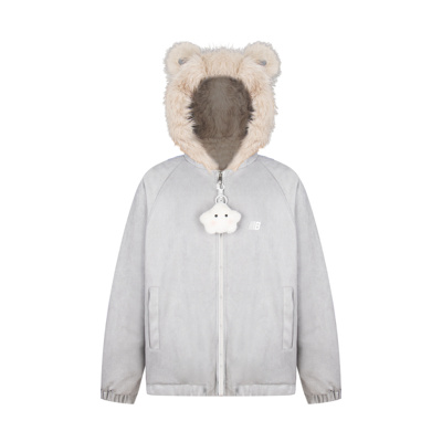 常规款麂皮绒冬季长袖FOCK浅灰色