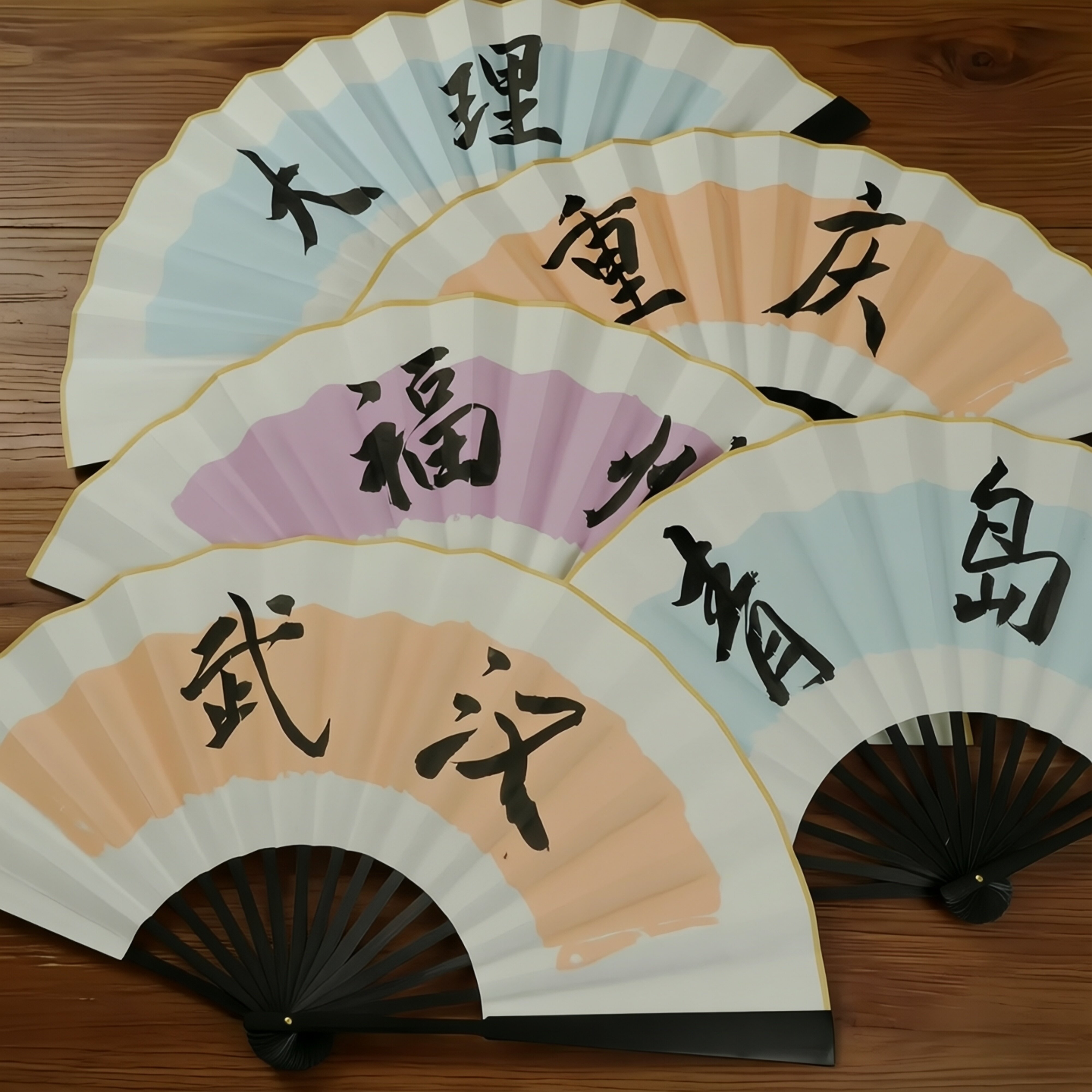 折扇手写真迹旅游景区地名摆摊创意长沙南京定制拍照打卡书法扇子