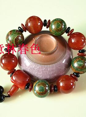 缠丝玛瑙黑红多款可选玉石手链