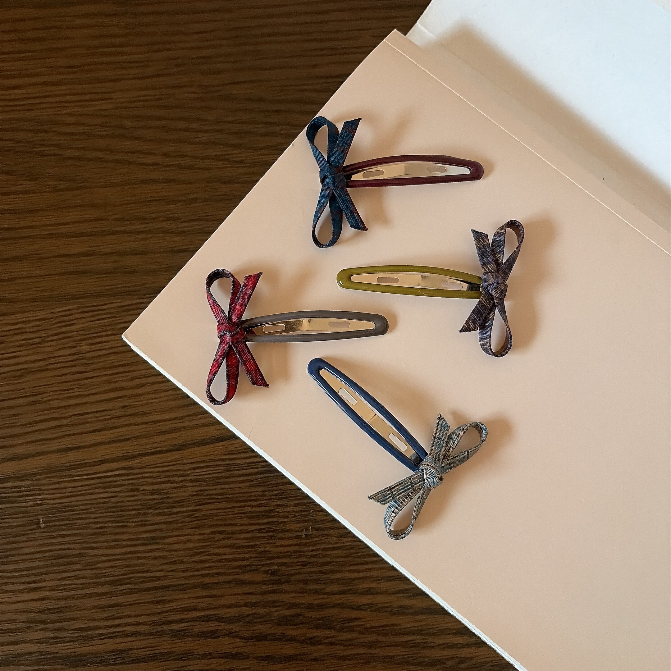 木马天空英伦风蝴蝶结发夹小学生碎发边夹不伤发BB夹女童手工发饰