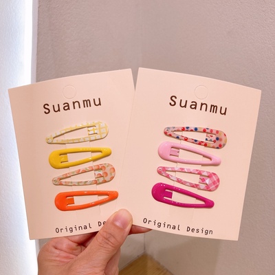 韩版简约马卡龙水滴bb发夹碎发卡