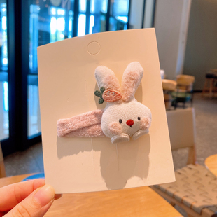 木马天空儿童发夹新款可爱胡萝卜兔子发卡小女孩bb夹公主侧边夹