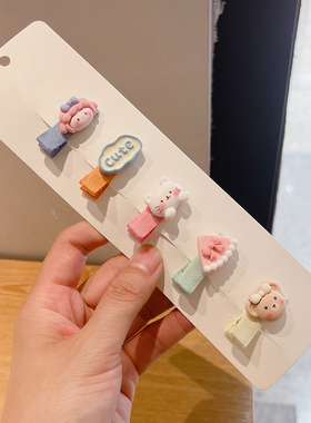 不伤发全包布宝宝发夹婴幼儿卡通发卡儿童发饰可爱女童婴儿头饰