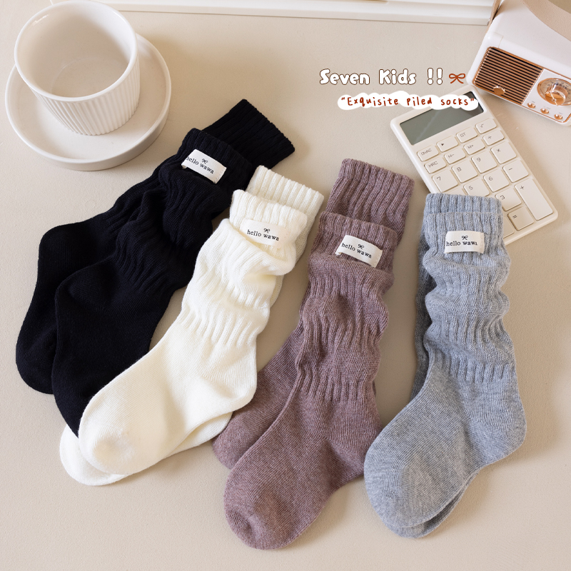 女童袜子纯棉春秋薄款长筒袜
