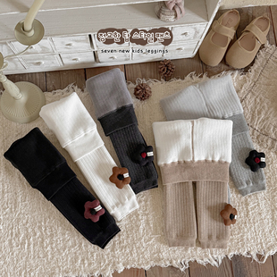 外穿加厚一体绒裤 女宝宝棉裤 子 秋冬保暖儿童加绒裤 女童加绒打底裤