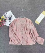 新中式 国风高级感粉色刺绣外套 国风真丝欧根纱刺绣外套新中式