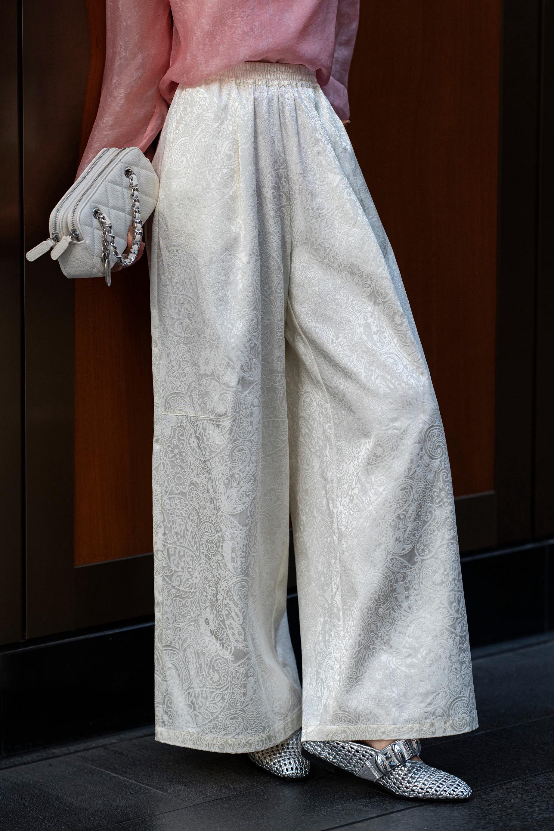 人丝腰果花阔腿裤新中式国风人丝女高腰宽松休闲直筒长裤子,女装/女士精品,裤子,淘宝优惠券,粉丝福利购,淘宝优惠卷