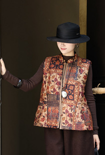 桑蚕丝香云纱马甲内胆采用羊毛红外线抗菌吸热棉复古立领盘扣马甲