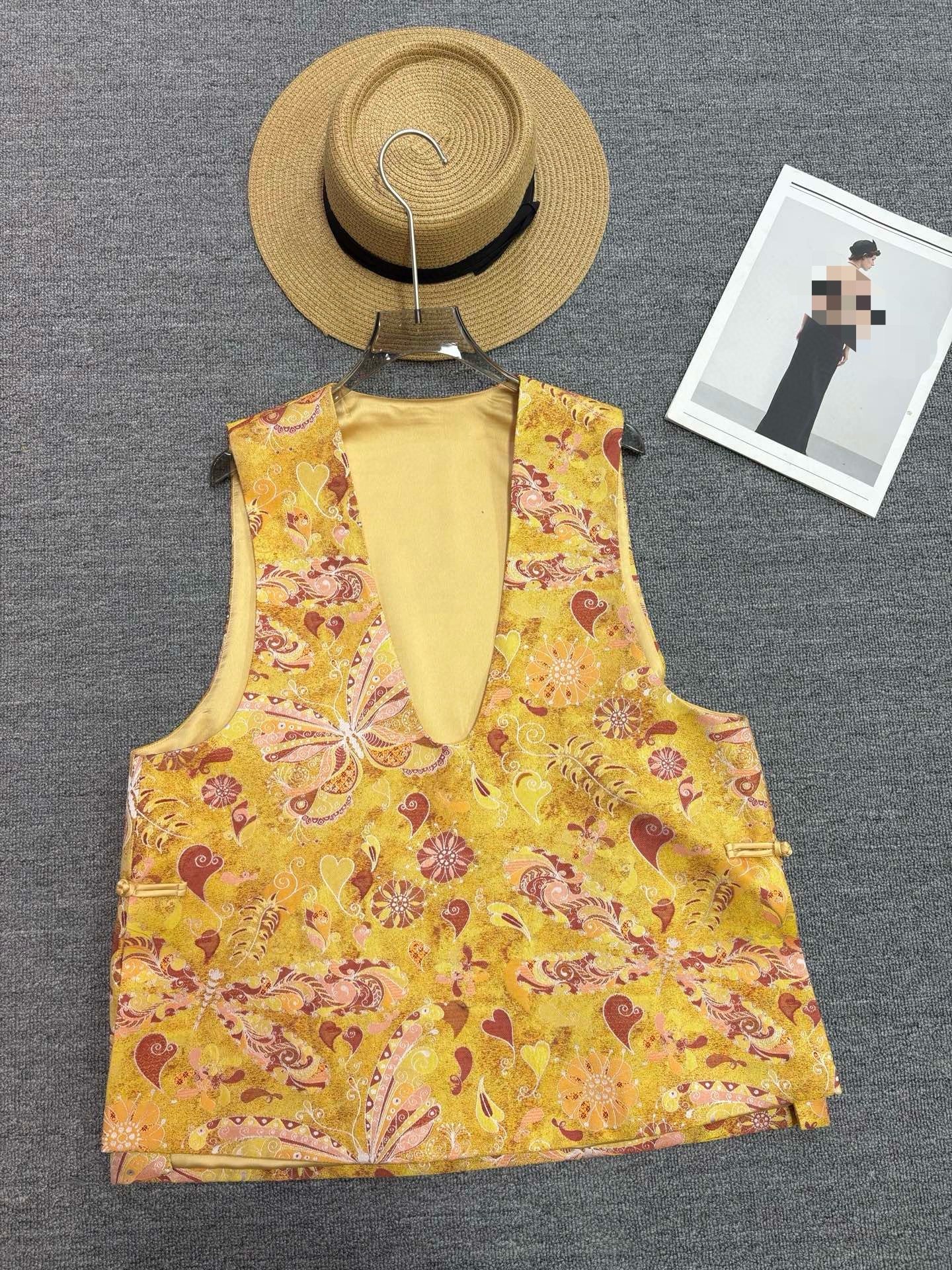 羊毛混纺V领蝴蝶提花马甲国风盘扣立领外套宽松显瘦真丝提花上衣,女装/女士精品,上衣,淘宝优惠券,粉丝福利购,淘宝优惠卷