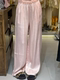 女阔腿裤 手工钉珠铜氨丝直筒阔腿裤 国风松紧腰直筒裤 新中式 阔腿裤
