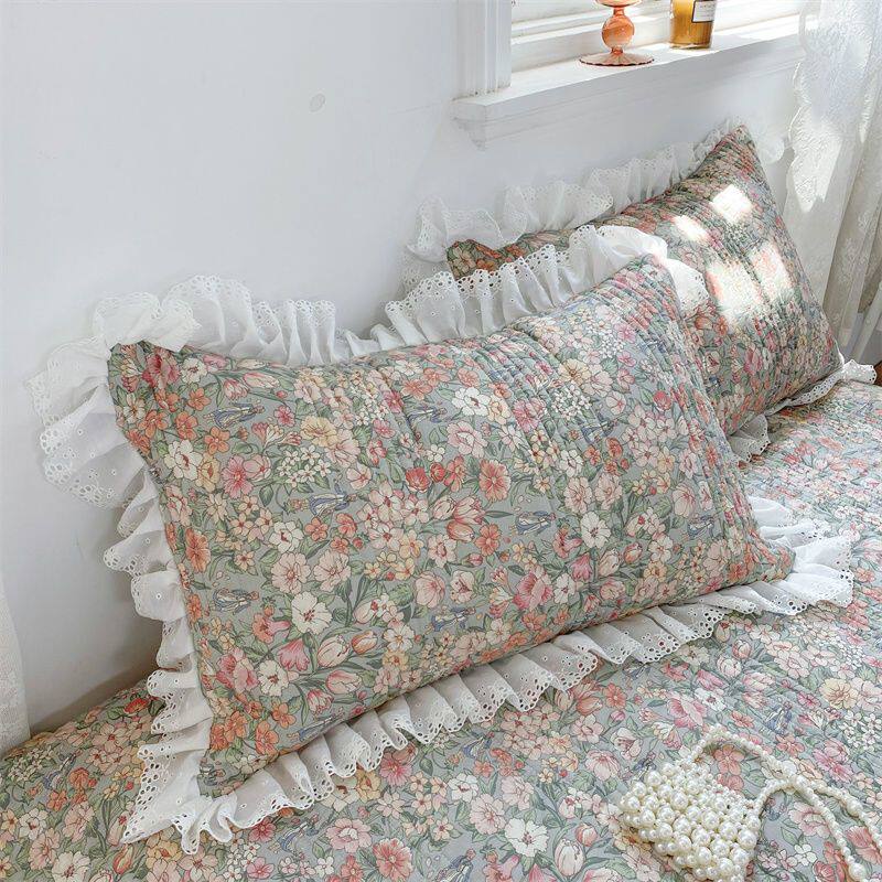 【特价清仓】全棉夹棉加厚枕套纯棉花边枕头套48x74cm一对枕芯罩