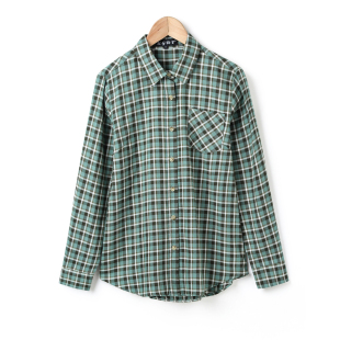 女长袖 格子衬衫 百搭防晒外套设计感小众休闲衬衣复古 新款 2021春季