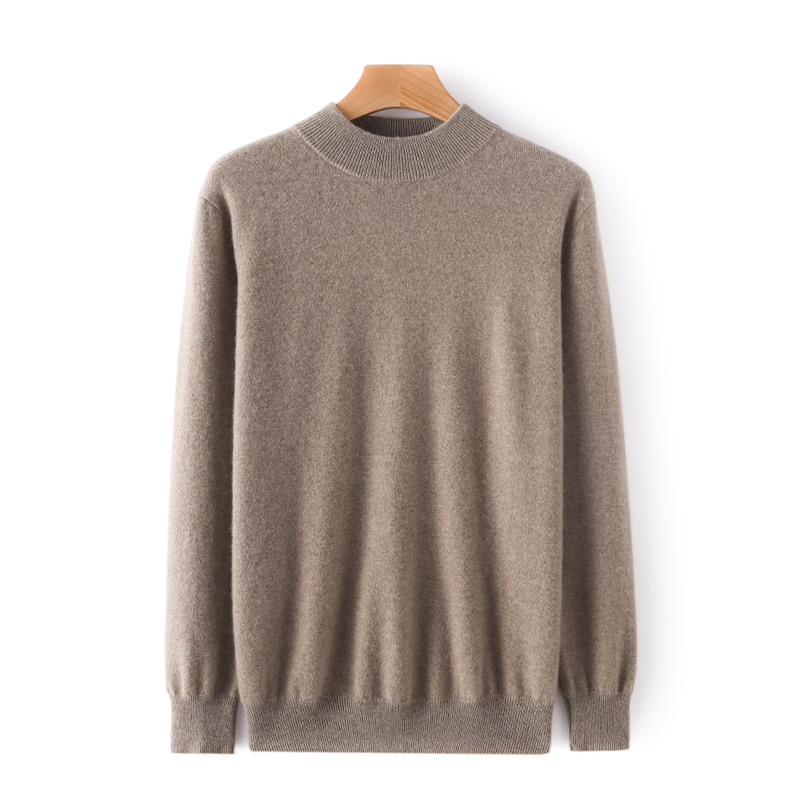 羊绒衫男100纯羊绒半高领男士山羊绒打底衫羊毛衫加厚毛衣男秋冬