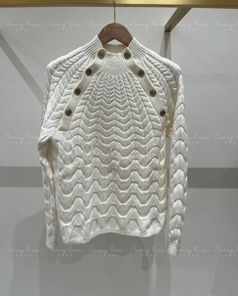 23秋冬新款MJ法式甜美立领肩扣长袖毛衣针织衫MFPPU00659