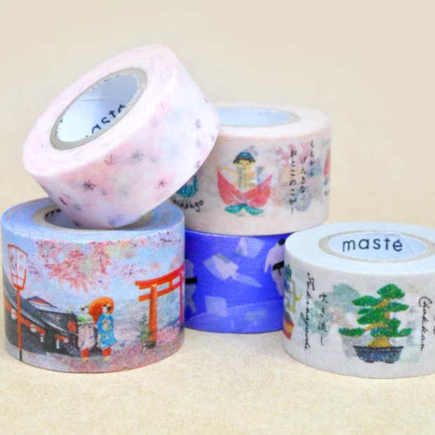 日本mark's maste和风桃太郎烟花相扑限定和纸胶带停产绝版整卷