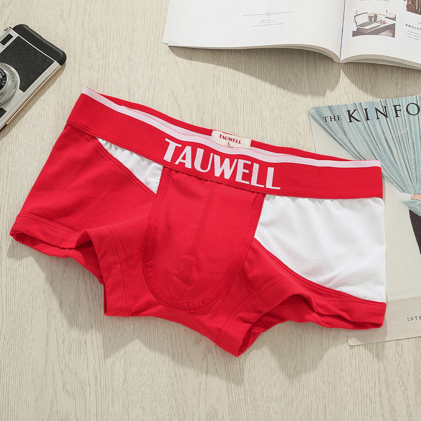 Tauwell 青年男士低腰小平角内裤 性感时尚紧身拼接透气网孔 棉质,女士内衣/男士内衣/家居服,男平角内裤,淘宝优惠券,粉丝福利购,淘宝优惠卷