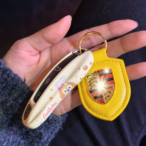 保时捷饼饼女生可爱钥匙壳套替换