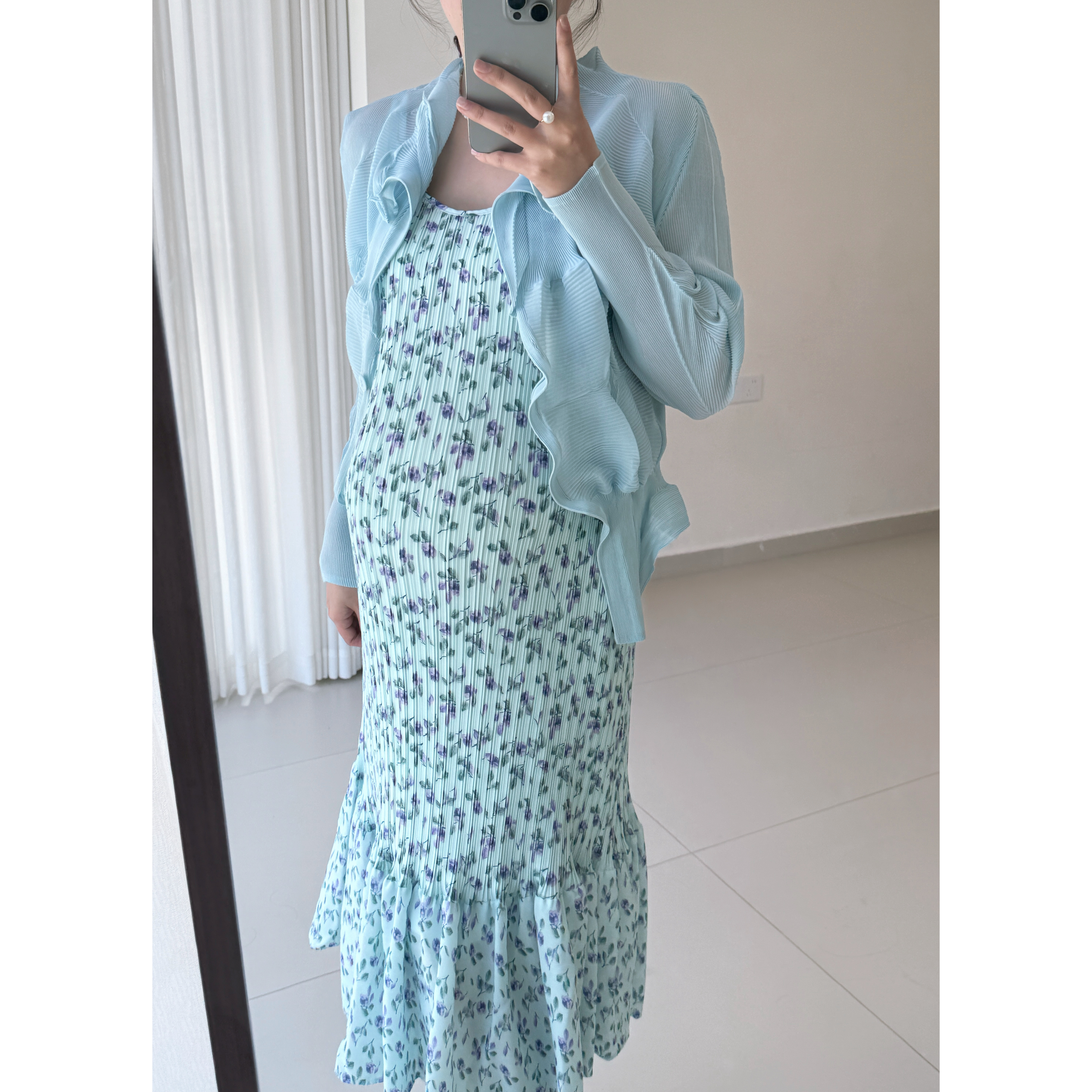 夏季吊带碎花孕妇防晒连衣裙