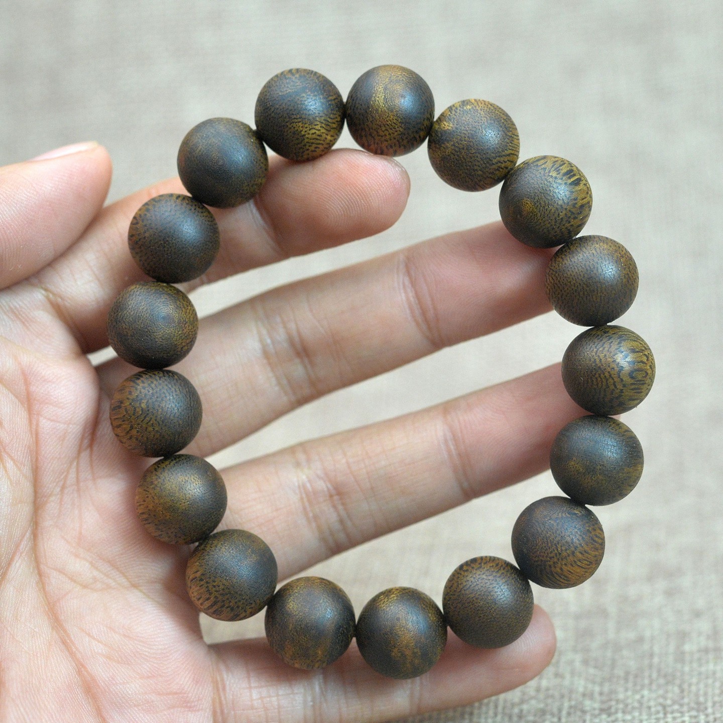 正华海南天然奇楠沉香淳化老料13MM手串文玩海南沉香13D-1217