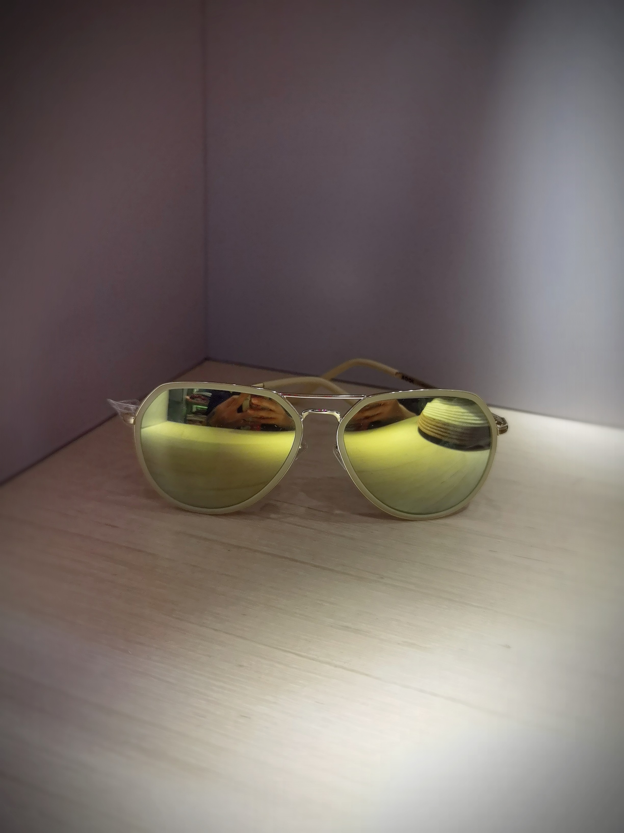 she's茜子专柜正品国内代购奶油风米黄色飞行员太阳眼镜蛤蟆镜