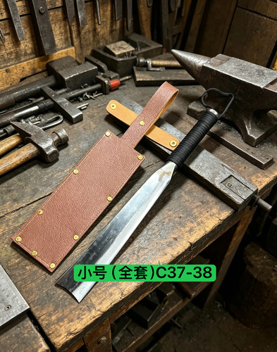 檀履带销锻打一体砍骨刀劈柴刀实心原材料手柄1.7到1.8斤砍柴刀